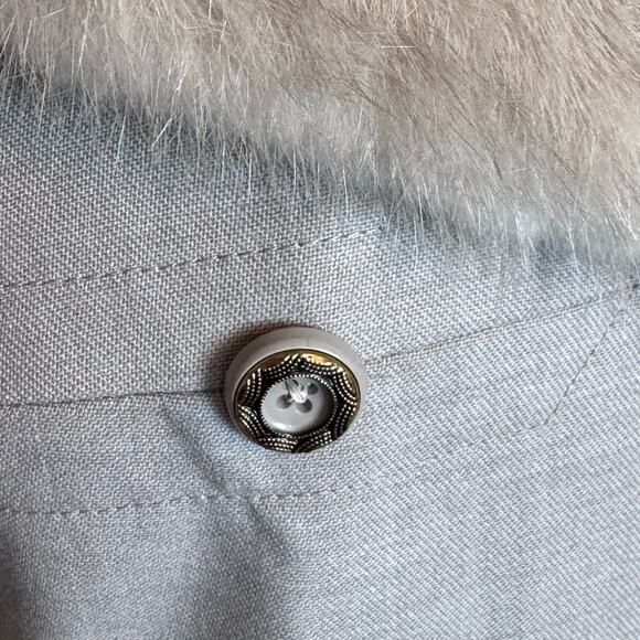 VINTAGE 1950’s YouthCraft Beige Womens Wool Long Coat Mink Fur Collar ILGUW Sz S - Picture 7 of 15